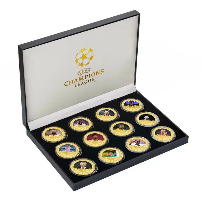 Pièce de monnaie commémorative en métal de star du football, collection de stars du football, cadeau