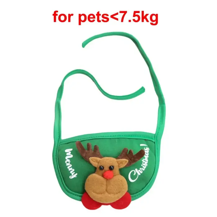 Costume de noël pour chiot, chien et chat, chapeau de père noël, élan, avec Bandana, ensemble écharp