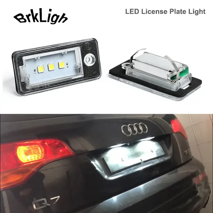 Module de plaque d'immatriculation à LED sans erreur, 2 pièces, lumière blanche, pour Audi Q7 4L A3 