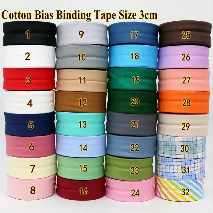 Ruban de liaison biais en coton uni pour bricolage et couture artisanale vêtements et décoration intérieure occasions spéciales