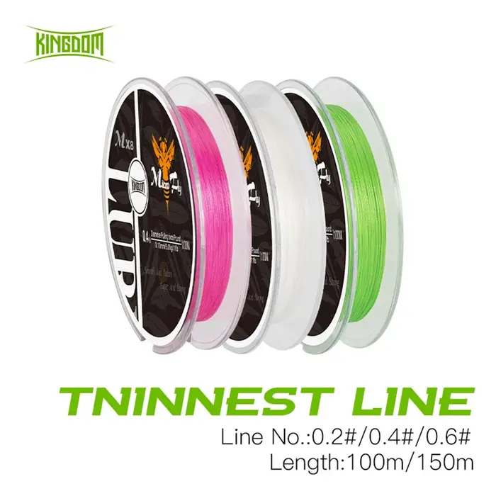 Kingdom DERNIÈRE MAILLOT Super Mince 0,2 #   0.4 #   0.6 #   Ligne de pêche PE 9 12LB, 4 tresses, Mu
