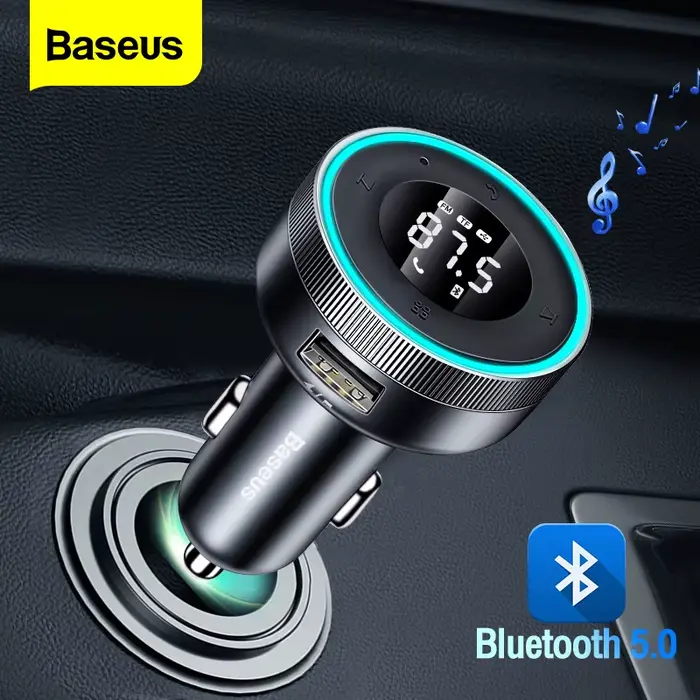 Baseus FM transmetteur modulateur voiture sans fil Bluetooth 5.0 USB chargeur rapide Auto Aux Radio 
