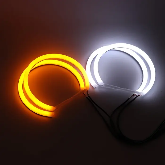 Pour BMW série 5 E39 525i 528i 530i 540i blanc et jaune double coton LED kit yeux d'ange anneau DRL 
