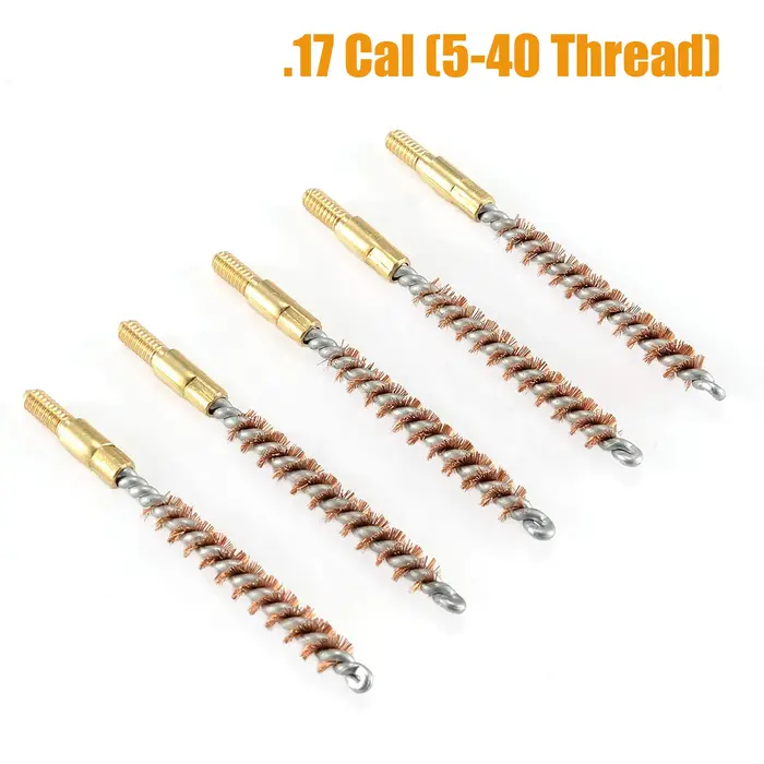 Kit de tête de brosse de nettoyage pour pistolet, 5 pièces/ensemble, 9mm.30 7.62mm.22 5.56mm.40.45 1
