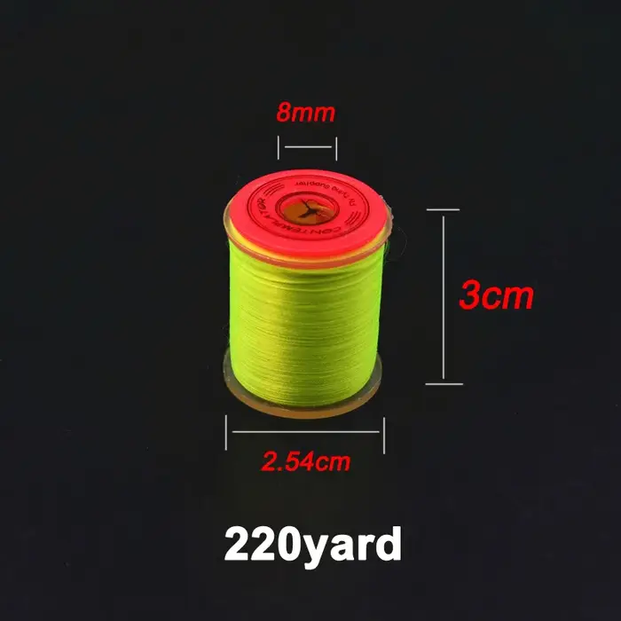 Fil d'attache de mouche 100D, couleurs fluorescentes UV en option, pour nymphes, mouches sèches, fil