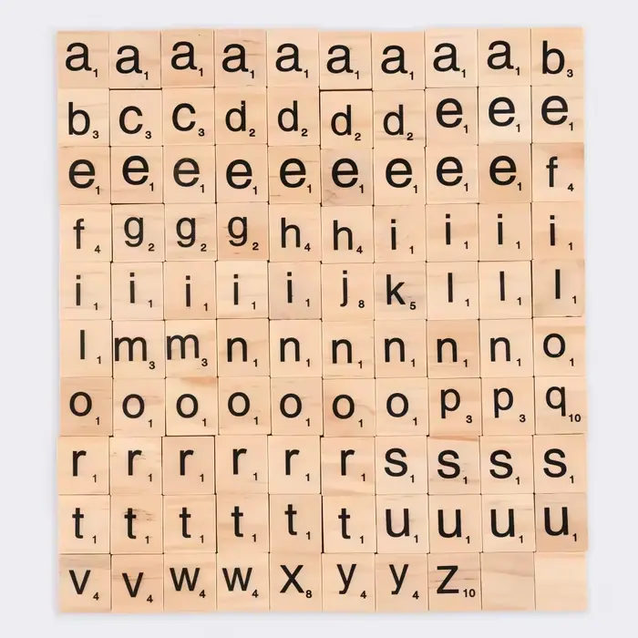100 lettres de Scrabble en bois pour l'artisanat, le bricolage, la décoration de cadeaux, la créatio