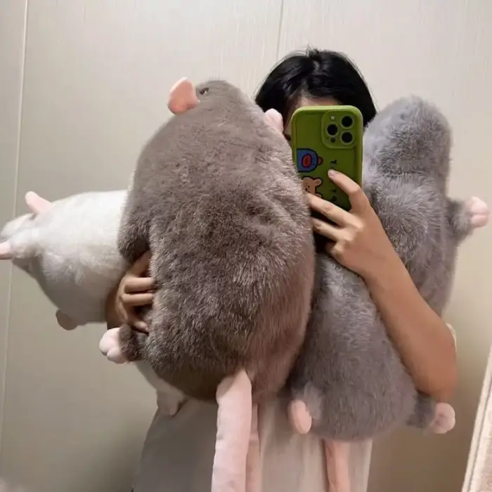 Poupée souris créative 30/45/90cm, en peluche, dessin animé, branche de fleur, Rat, figurine animale