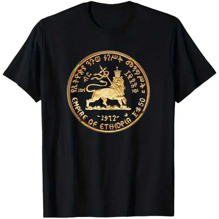 T-shirt Moa Anbessa Haile Selassie Ras Taferian Éthiopie, vêtement graphique à manches courtes, pour