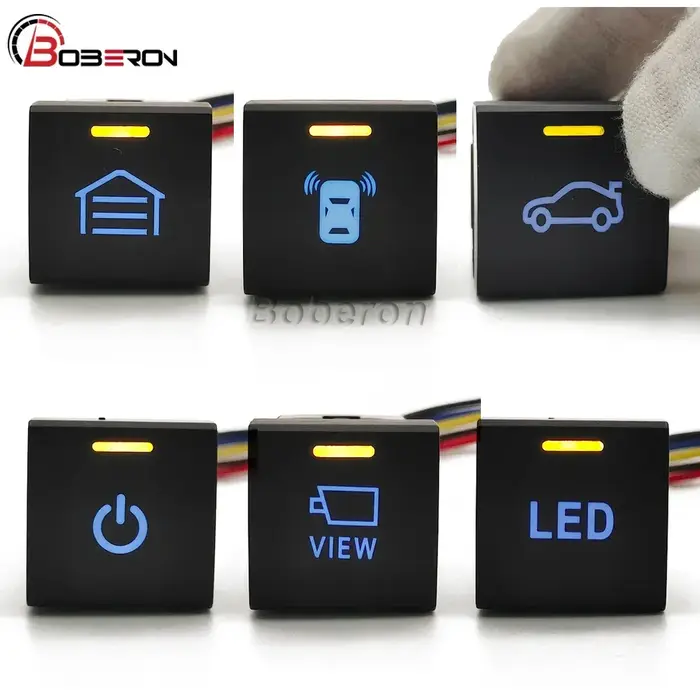 Bouton de commutation de coffre de vue de caméra de voiture, lumière LED, marche et arrêt, Toyota Ca