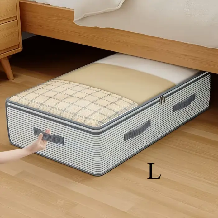Grand sac de rangement, tissu Non tissé robuste avec fenêtre transparente, organisateur de vêtements