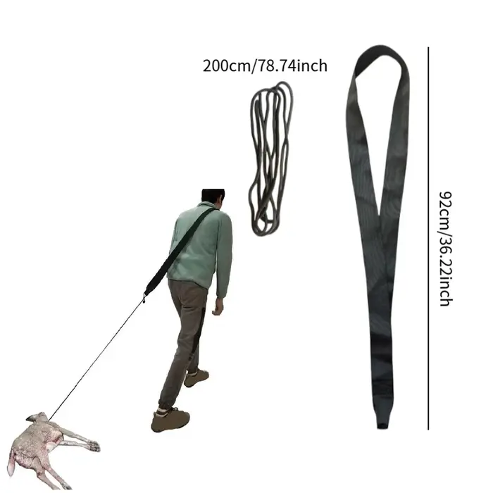 Traînée et harnais de cerf résistant à l'usure avec poignée de poignée, sangle de traction multifonc