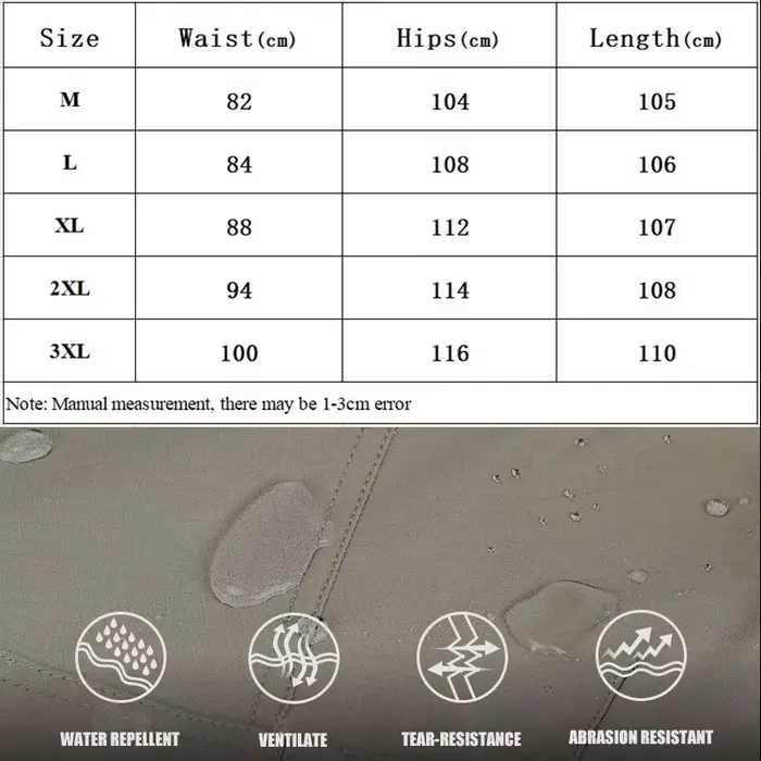 Pantalon tactique imperméable homme - Cargo multi-poches séchage rapide pour pêche et outdoor