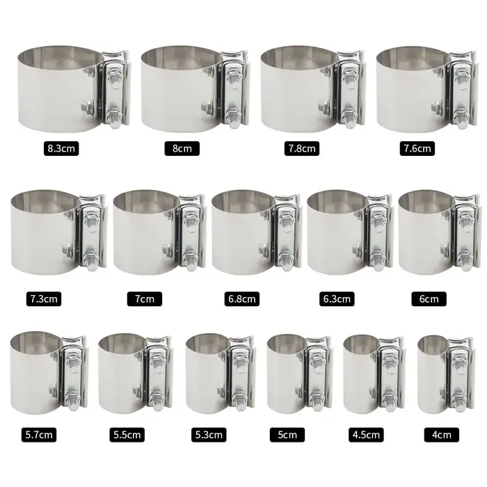 2.0 "2.25" 2.5 "2.75" 3.0 "4.0" 4.5 "40-83mm manchon de tuyau d'échappement OD coupleur collier de s