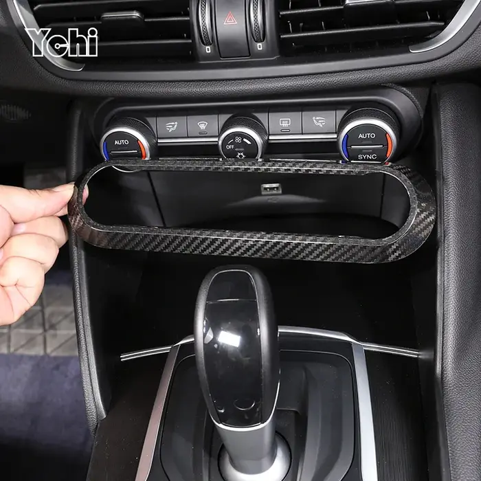 Bouton de Volume de climatisation de voiture en Fiber de carbone véritable, cadre décoratif, accesso