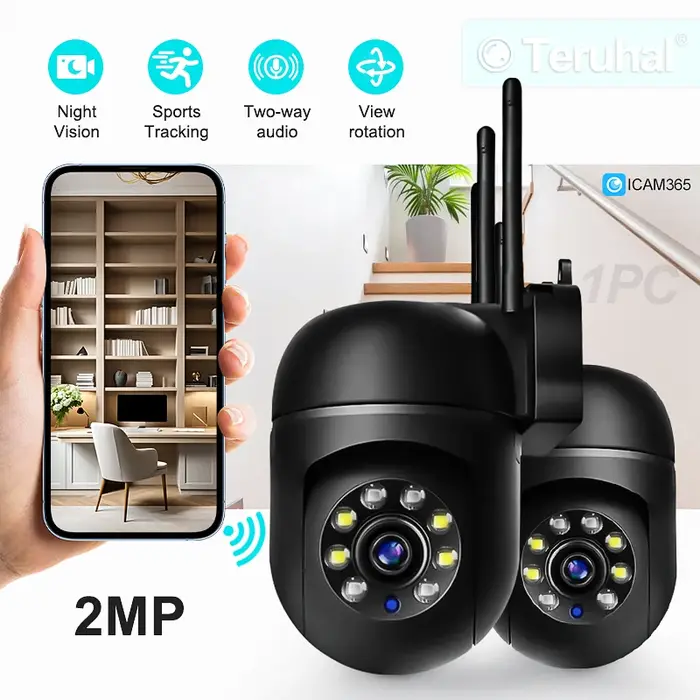 Caméra WiFi 1080P HD étanche IP - Surveillance sécurité maison intelligente extérieur CCTV vision nocturne