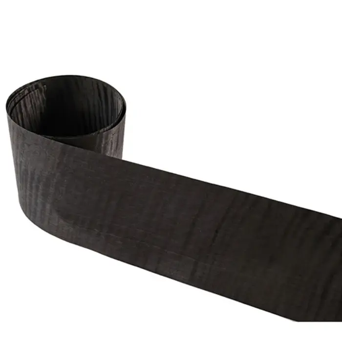 Placage en bois d'érable bouclé noir de carbone naturel 15x260cm pour la Surface de meubles et de dé