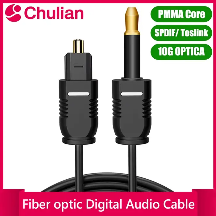 Câble audio numérique à fibre optique 3,5 mm Mini Toslink S/PDIF vers Toslink OPT pour PS4 TV Xbox C