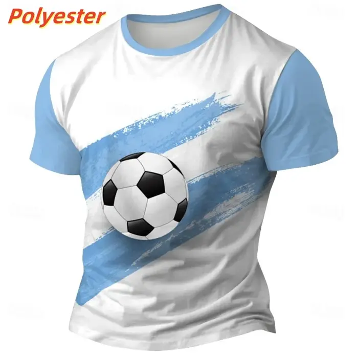 T-shirt de Football argentin imprimé en 3D pour hommes, t-shirts à manches courtes avec image argent