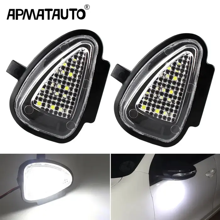 2 pièces sans erreur blanc Led sous le miroir latéral flaque lumière Canbus pour VW Golf 6 MK6 GTI R