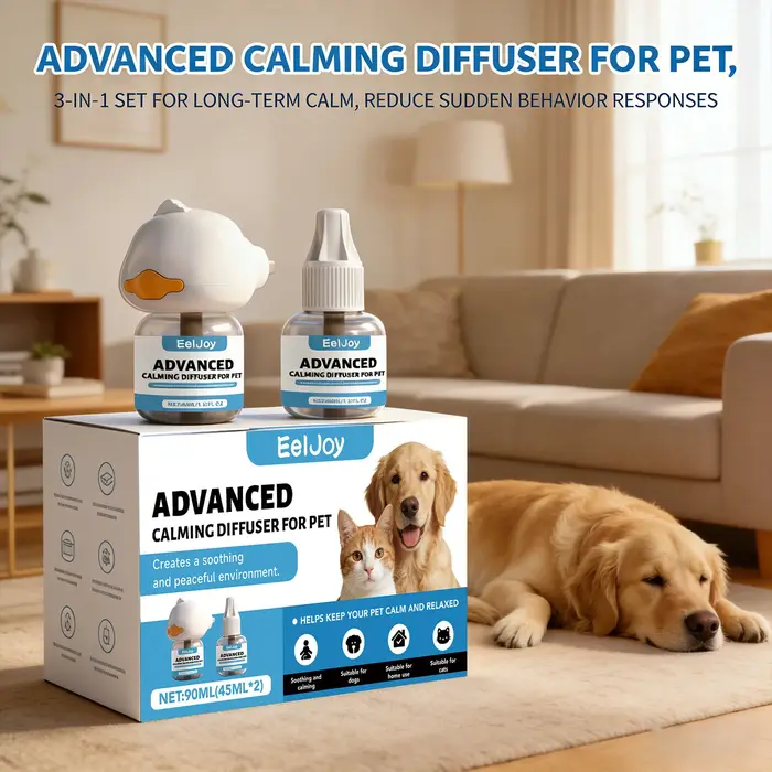 Kit Diffuseur Apaisant pour Chien : Soulagement Anti-Anxiété, Prévention du Stress Environnemental, 
