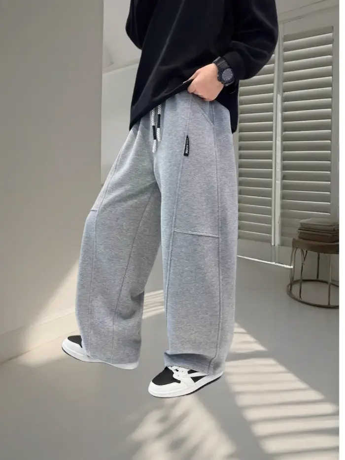 Nouveau pantalon décontracté pour enfants Printemps 2026 – Pantalon de survêtement noir à taille éla