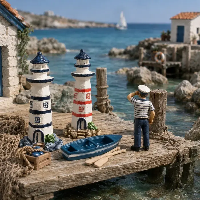 Figurine de phare côtier miniature