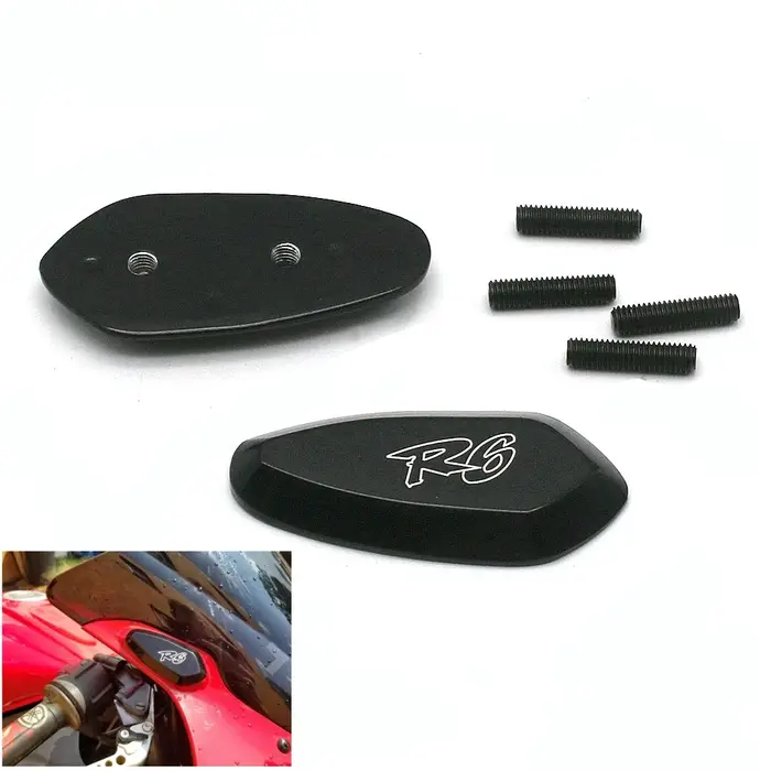 Bloc de miroir noir pour moto, plaques de Base pour Yamaha YZF-R6 1999-2007 YZF R6 1999 2000 2001 20