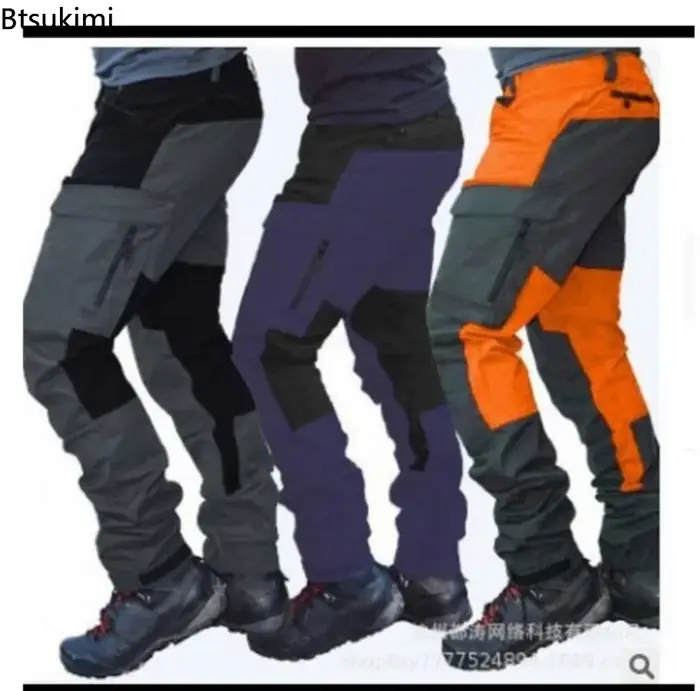 Pantalon cargo 2026 homme color blocking multi-poches chasse outdoor jogger baggy streetwear