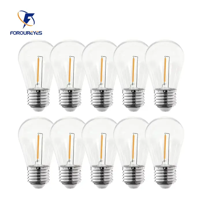 Lot de 10 ampoules à Filament S14 à intensité variable pour guirlandes lumineuses extérieures E27 E2