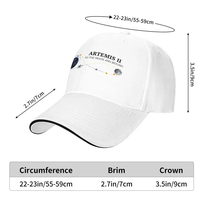 Casquette de baseball Artemis II Moon Mission, style rétro, ajustée, pour hommes et femmes, design de haute qualité, pour la randonnée, la pêche, casquettes de baseball