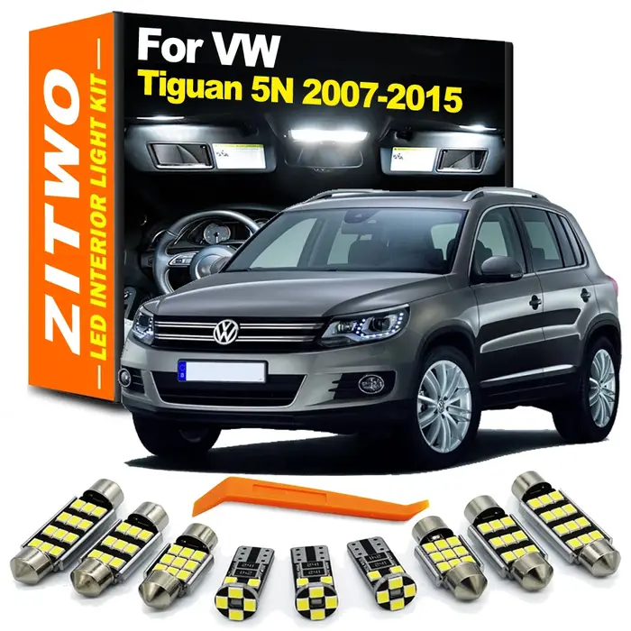 ZITWO 14 pièces Kit d'éclairage de carte de dôme intérieur LED pour VW Volkswagen Tiguan 5N 2007 200