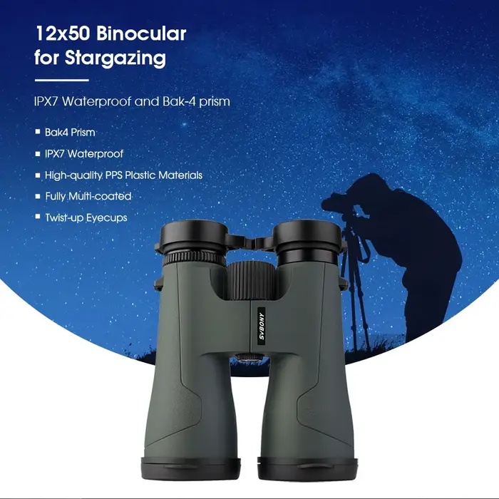 SVBONY télescope SA203 12x50 jumelles professionnel puissant BAK4 IPX7 équipement de Camping étanche pour l'observation