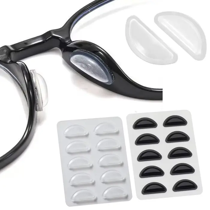 5/10 paires de plaquettes nasales antidérapantes Super collantes pour lunettes, en Silicone souple, 