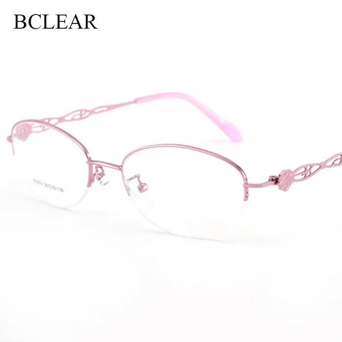 BCLEAR demi-monture alliage lunettes cadre optique Prescription Semi-jante lunettes cadre pour lunet