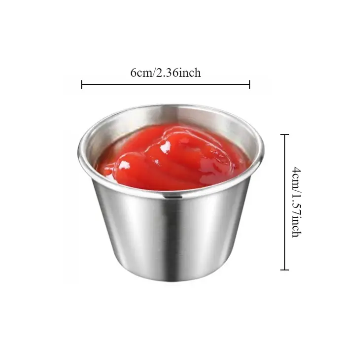 Tasse à sauce à tremper en acier inoxydable, tasse à tremper pour Barbecue, tasse à confiture de sal