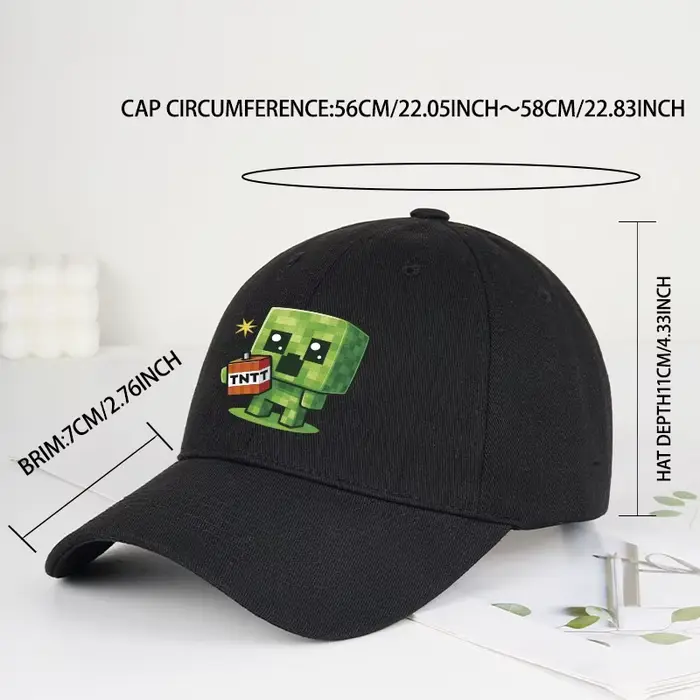 Casquette de baseball à motif Creeper |   Casquette Hip-Hop unisexe, légère et ajustée, idéale pour 