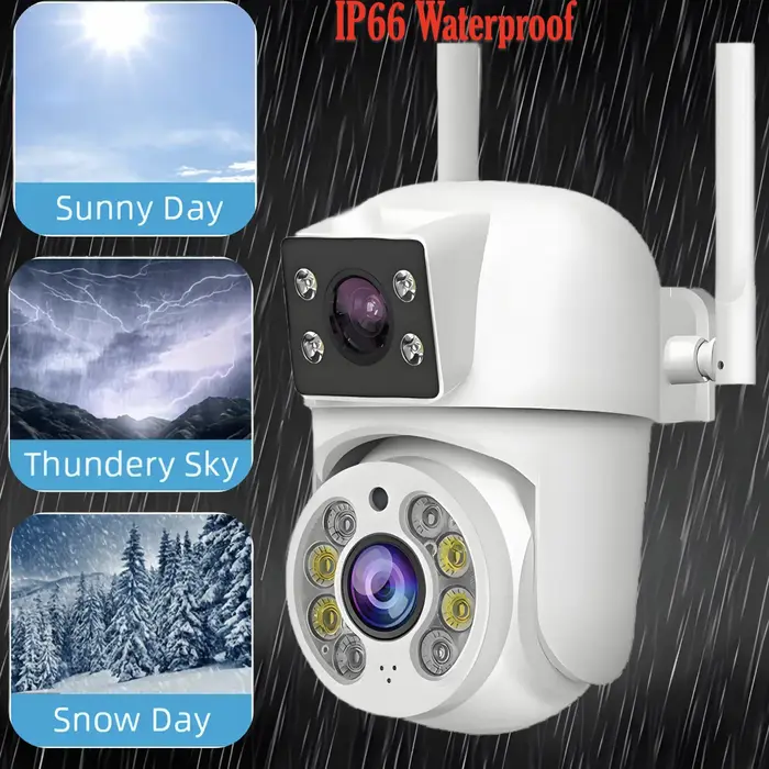 Caméra IP Tuya 8MP double objectif - vision nocturne couleur PTZ pour surveillance extérieure chasse