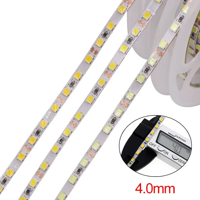 Bande lumineuse Flexible Super brillante à 2835 LED, PCB 4mm, 12V, 3528 diodes/m, 5m, 10m, 15m, 20m,