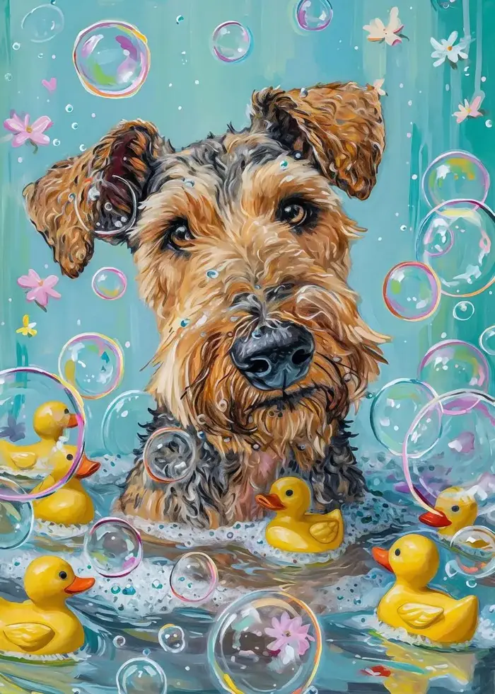 Affiches de bain d'animaux drôles, images HD de chiens, peintures sur toile, Art mural pour décor de