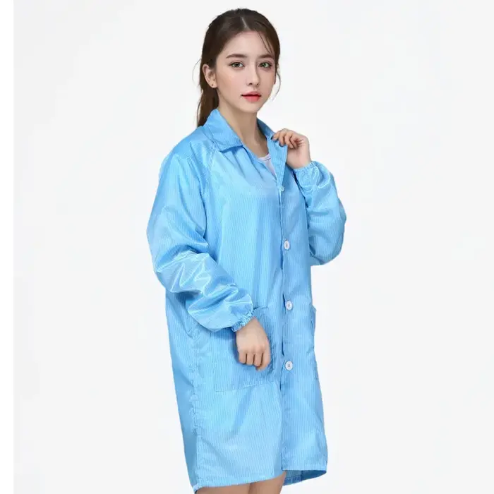 Vêtements de protection Esd avec Logo personnalisable, vêtement unisexe à manches longues bleu blanc