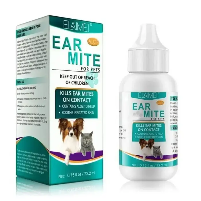 Nettoyant pour les oreilles de chien, huile de nettoyage des acariens pour chiens, adoucit les acari