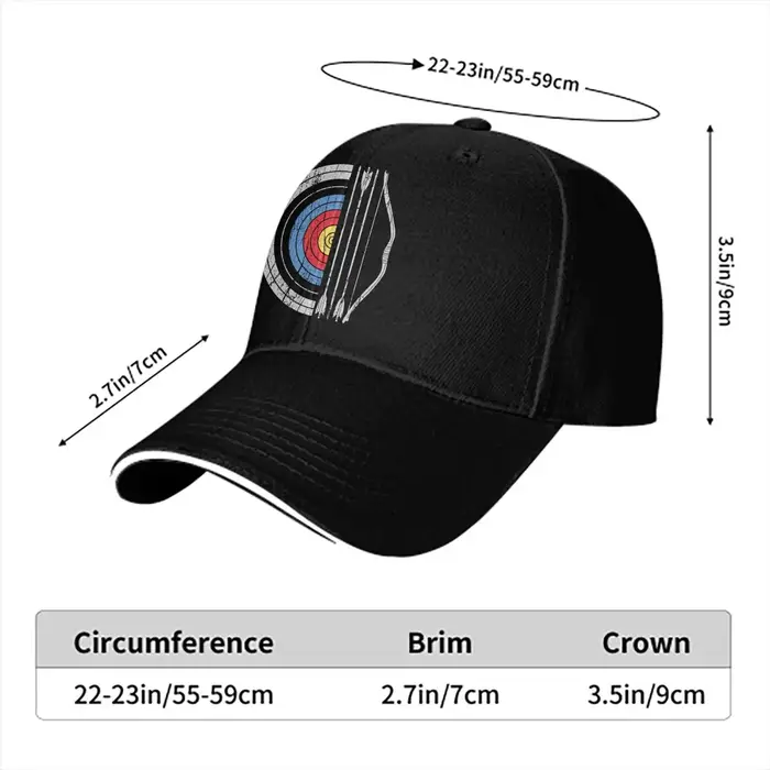 Casquette personnalisée Archery Lover - Chapeau visière arc et flèches pour passionnés de tir à l'arc