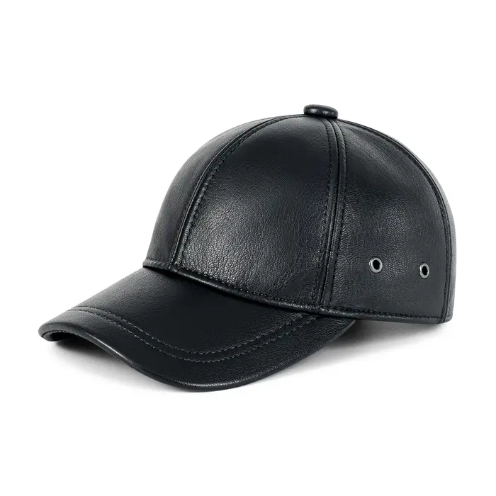 Casquette baseball FEINION en cuir véritable - Chapeau ajustable hiver pour chasse pêche conduite style ivy