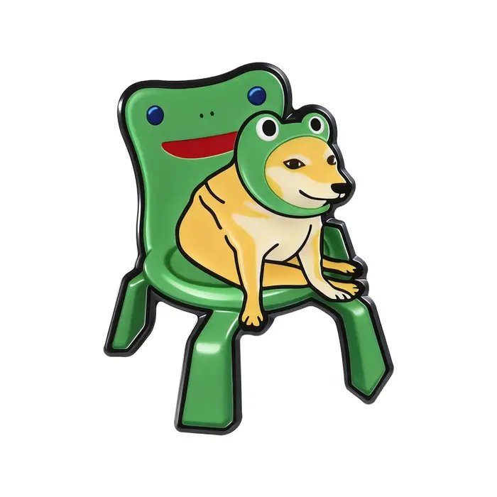 Broches en émail amusantes : Chien, Grenouille, Meme, Cosplay, Humour Cartoon, Shiba Inu, Chaise Gre