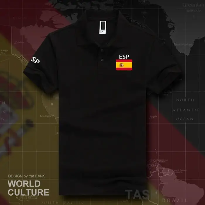 Royaume d'espagne Espana polos hommes à manches courtes marques blanches imprimées pour le pays 2017