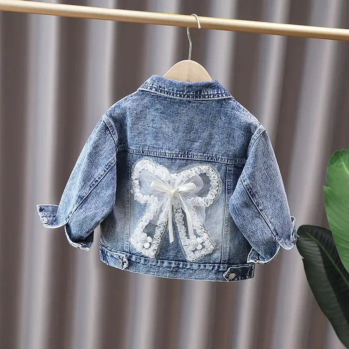 2 3 4 5 6 7 8 9 10 11 12 ans printemps filles veste en jean nouvelle mode mignon lapin dentelle arc 