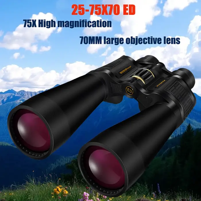 Jumelles de chasse BORWOLF 25-75x70 FMC - Grossissement puissant pour observation longue distance