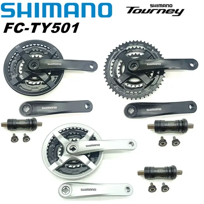 Pédalier Shimano Tourney MTB FC-TY501 Pédalier à trou carré 42-34-24T 3x6/7/8 Speed 18/21/24s Pédali