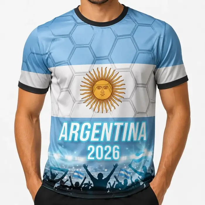 Le maillot de l'équipe de football argentine - Un t-shirt léger d'été indispensable pour les fans de