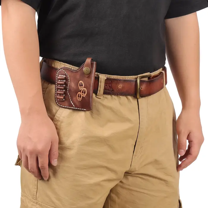Accessoires de chasse Tourbon, étui en cuir pour droitier pour mini revolver NAA – Porte-arme OWB av